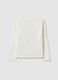 White long-sleeve regular fit cotton blend girl's T-shirt_1