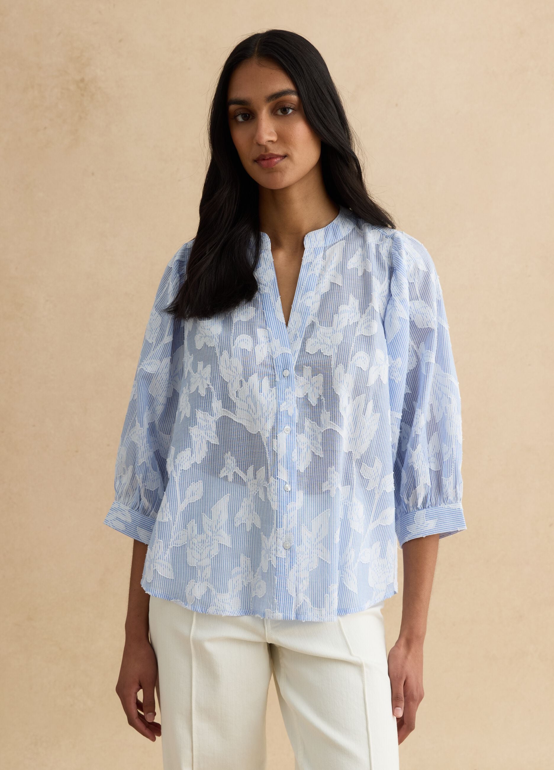 Multicolour pure cotton regular fit shirt with floral design