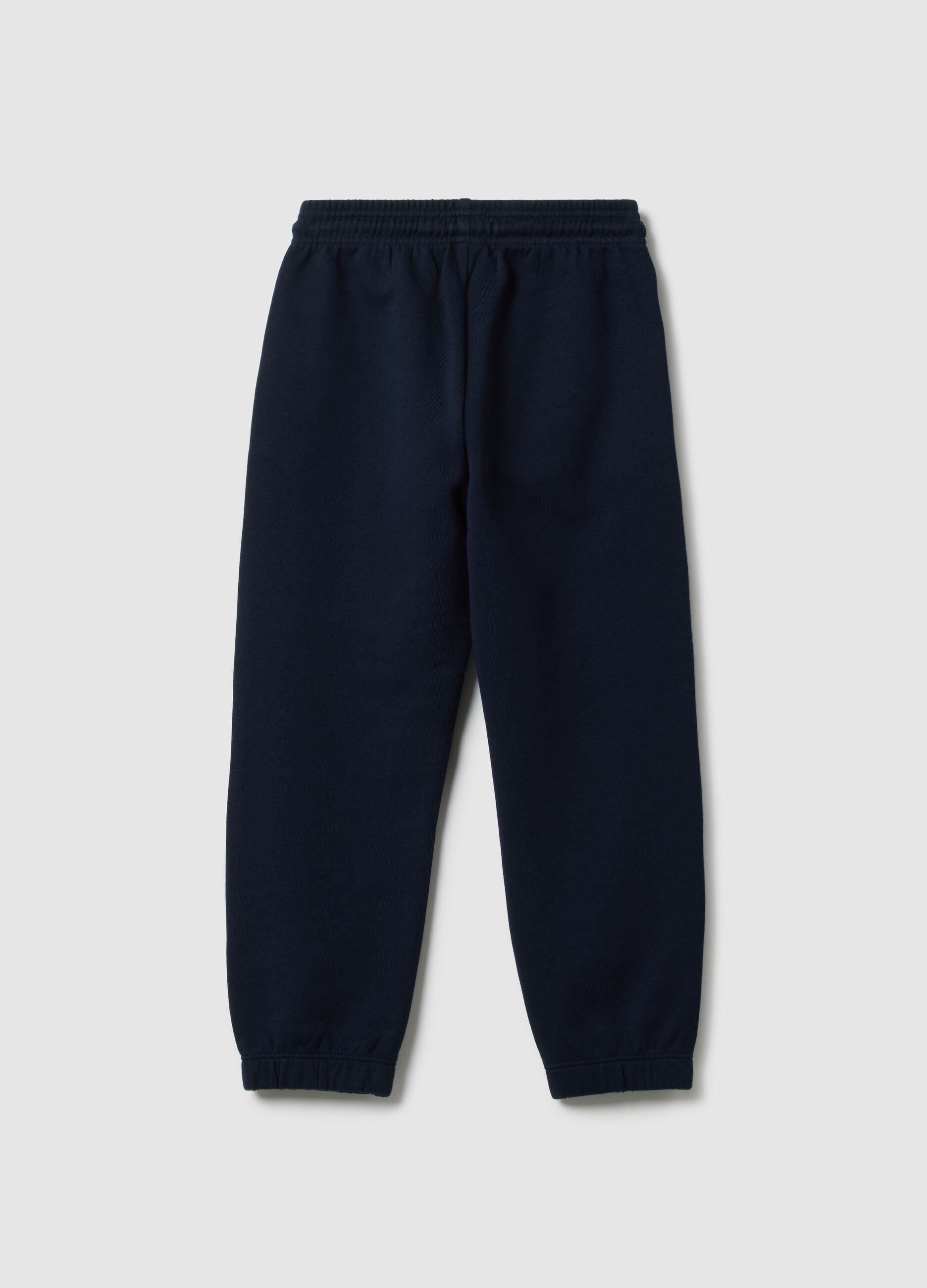 Kids' blue jogger trousers in pure cotton, regular fit with logo