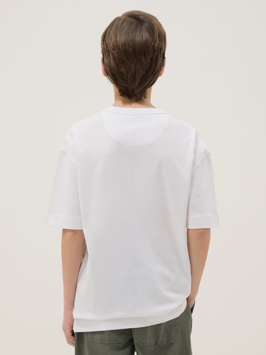 Pure cotton white oversized fit T-shirt with dragon and tiger_1