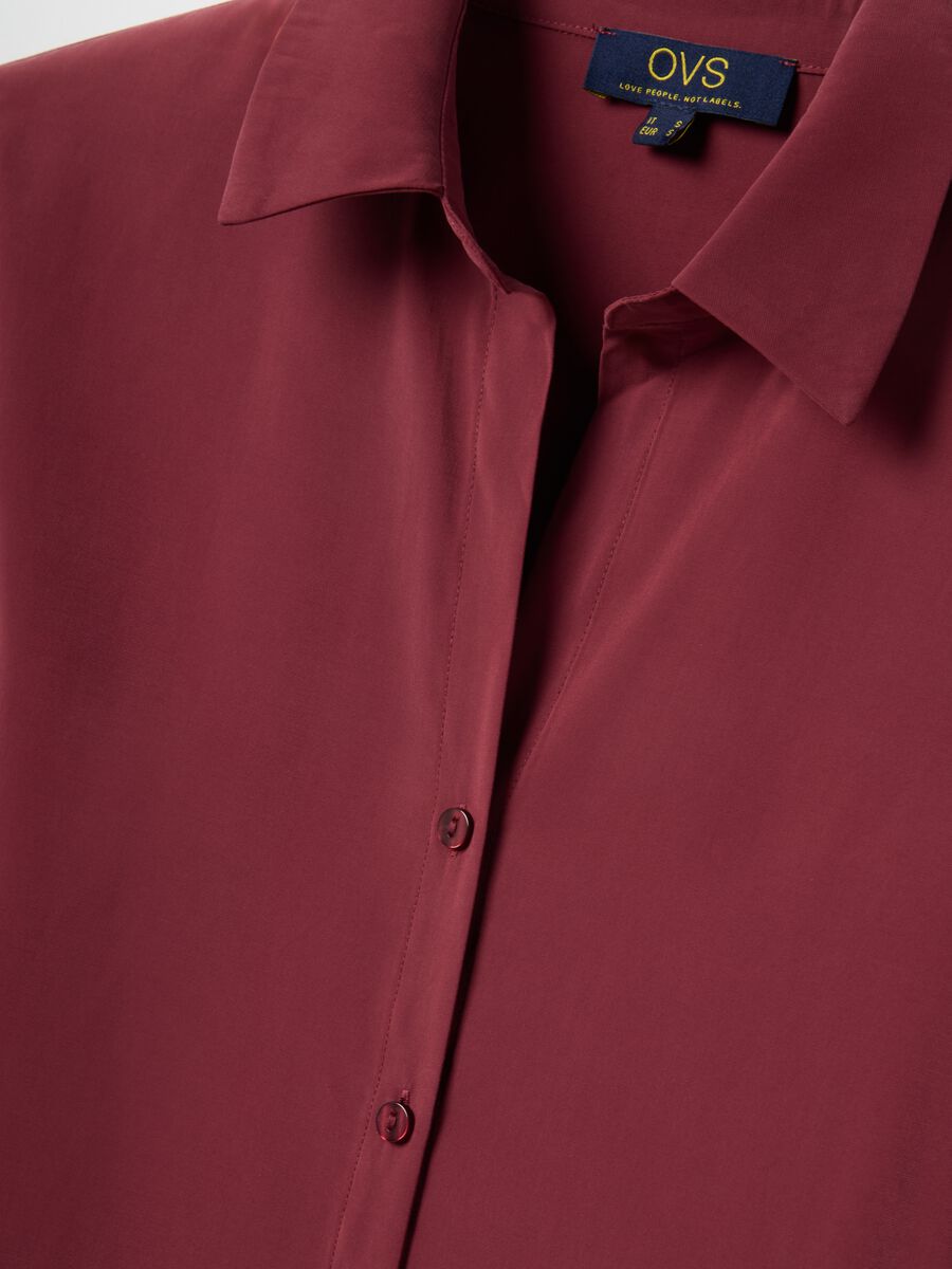 Red long-sleeve viscose blend shirt regular fit_5