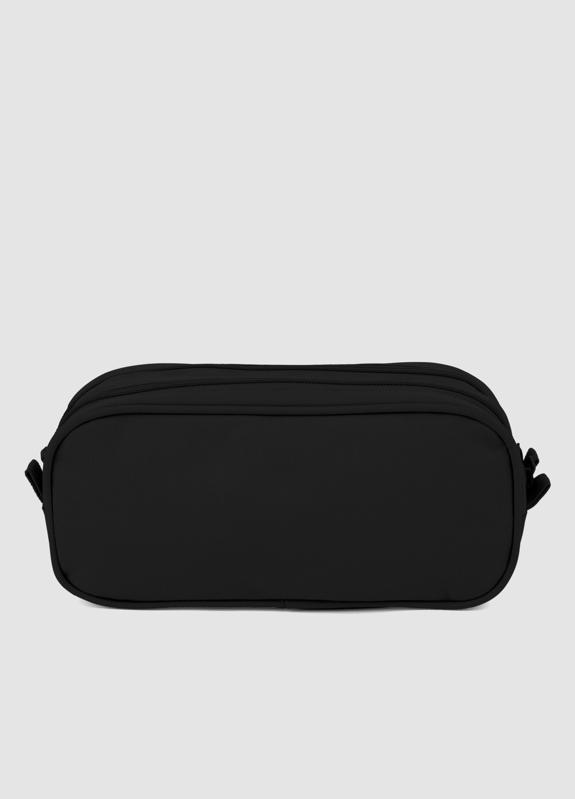 Black double-compartment pencil case