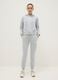 Grey cotton blend hoodie regular fit_1