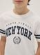 Boy's regular fit pure white cotton T-shirt with New York print_2
