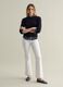 Ribbed pullover with cable-knit design_0