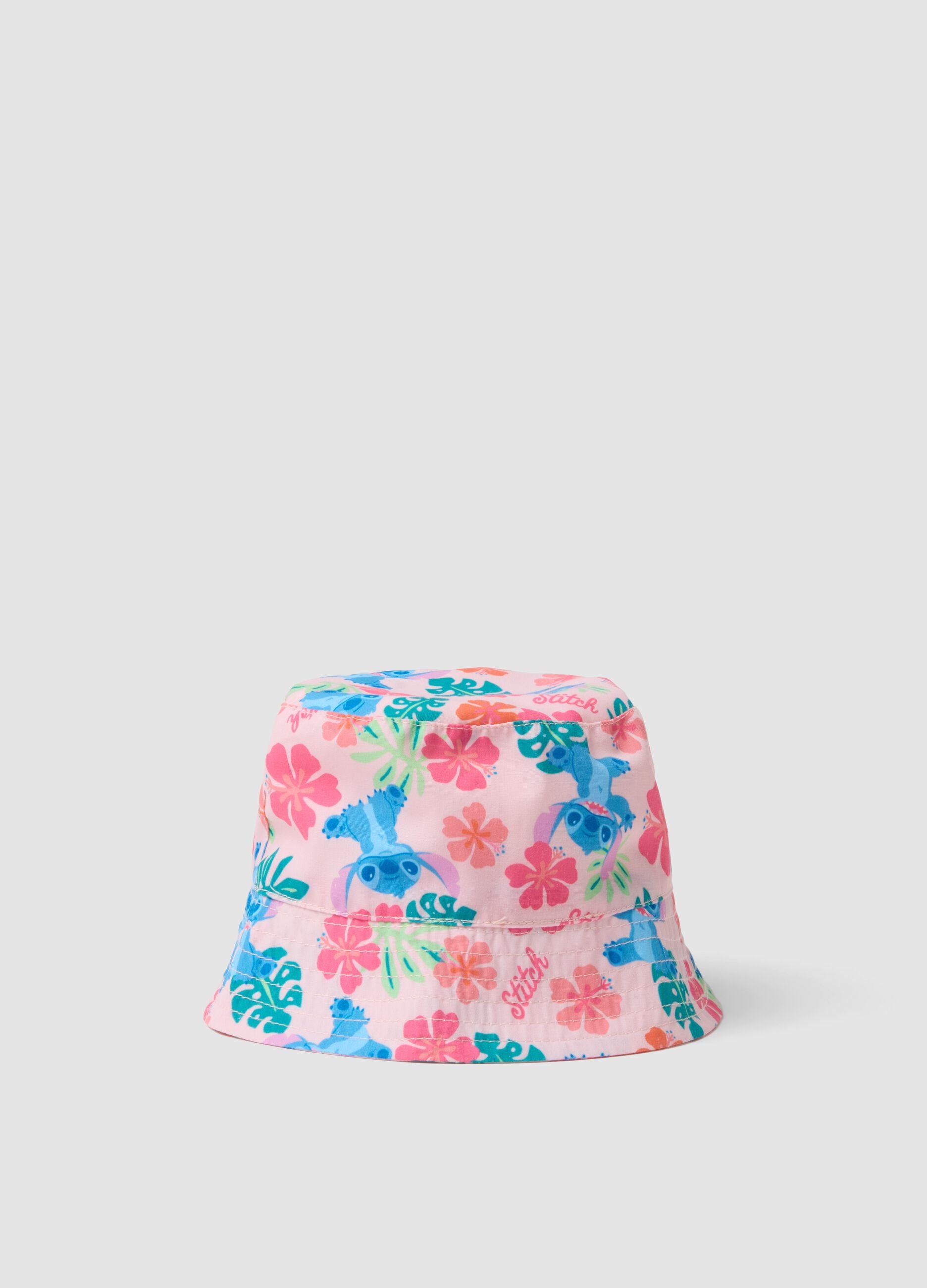Multicolour pure cotton hat for girls with Stitch