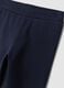 Blue stretch organic cotton leggings with rhinestones for girls_2