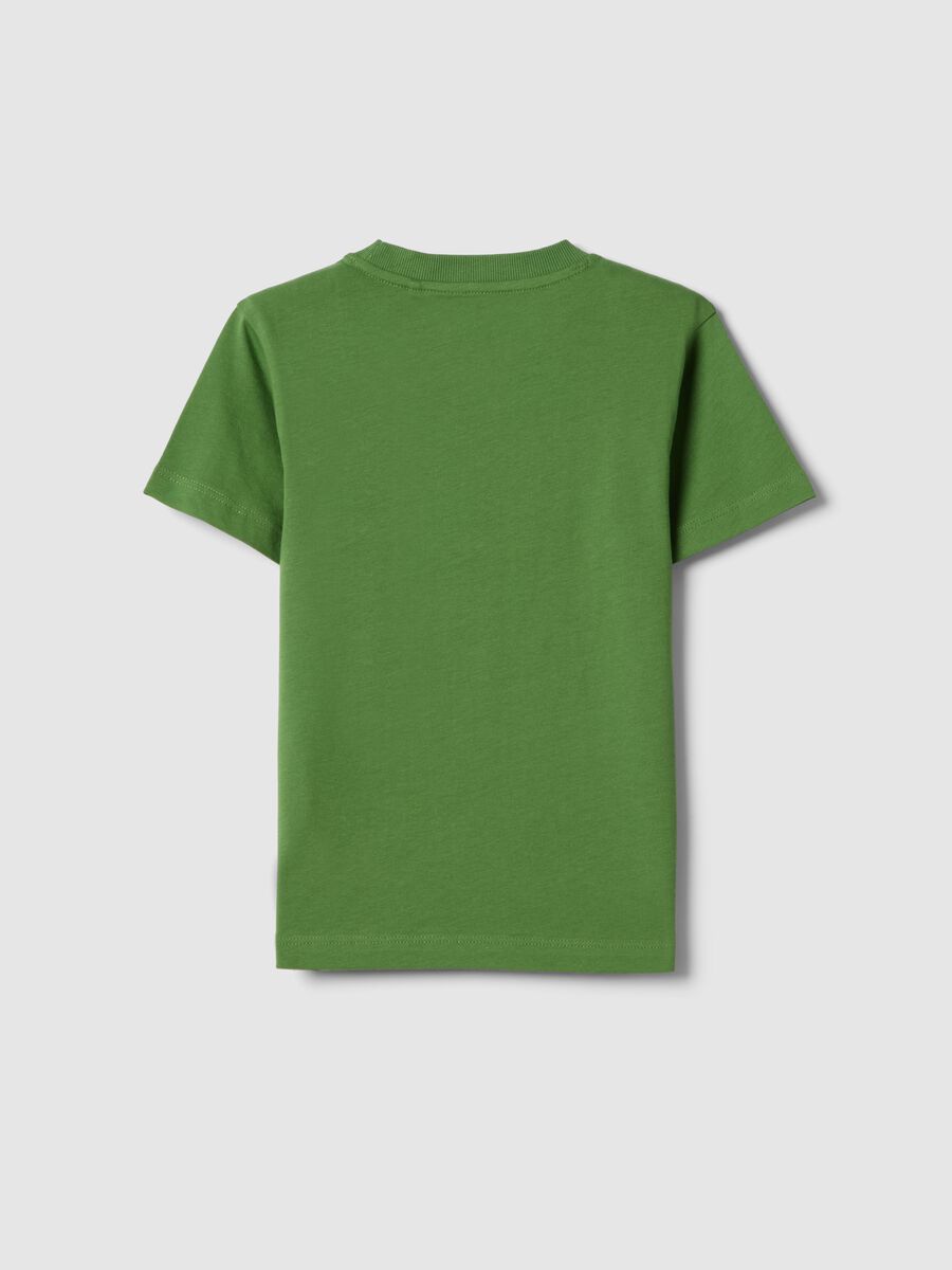 T-shirt in puro cotone verde regular fit per bambino con stampa_1