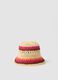 Multicolour paper and cotton blend bucket hat_0