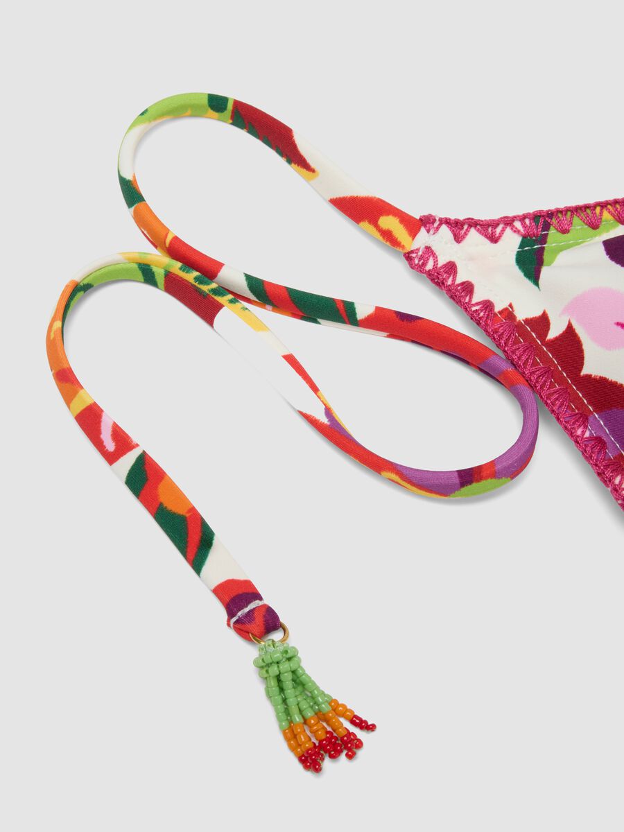 Multicolour triangle bikini top in stretch fabric_5