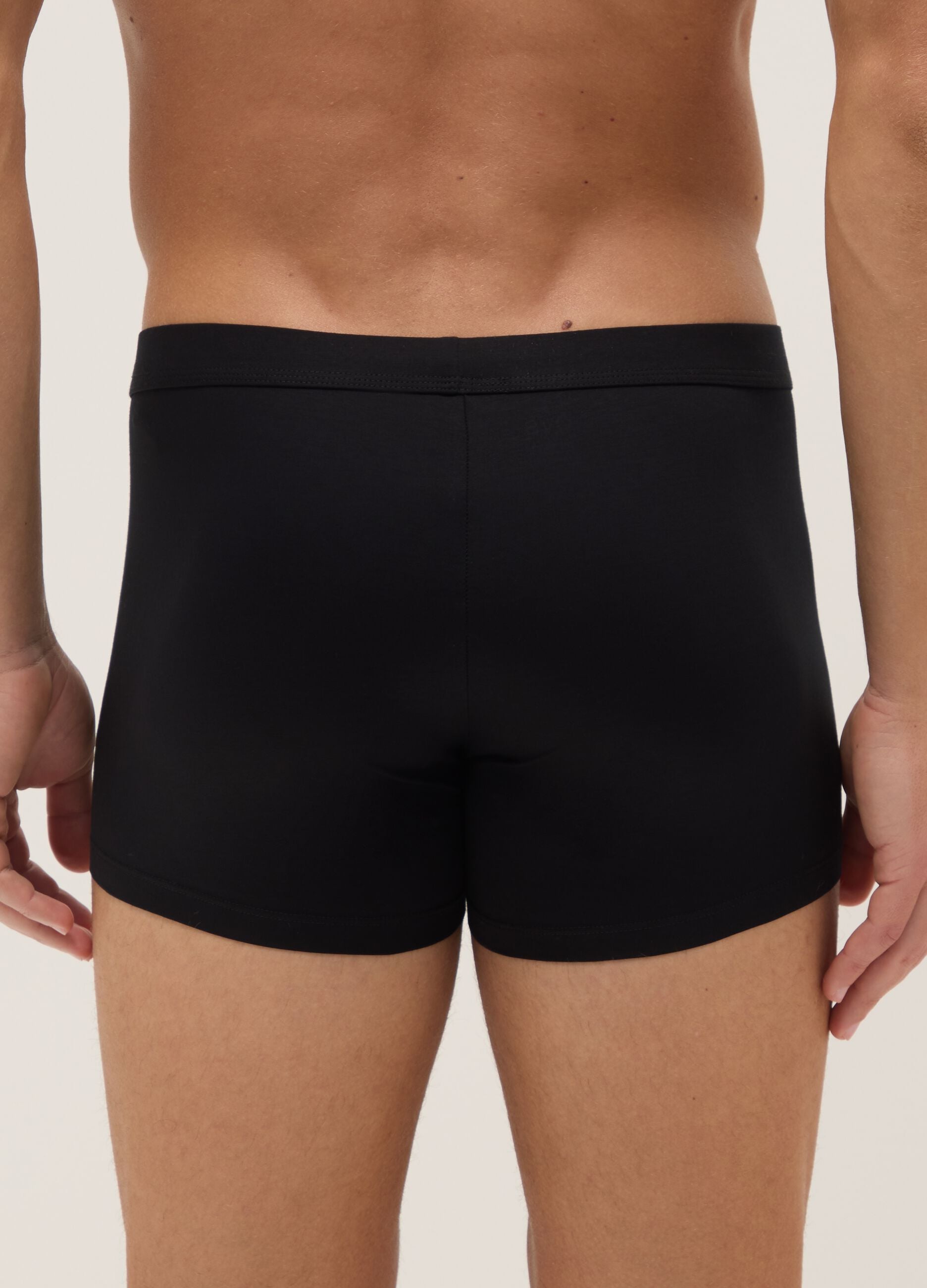 Two-pack regular fit stretch cotton black boxers