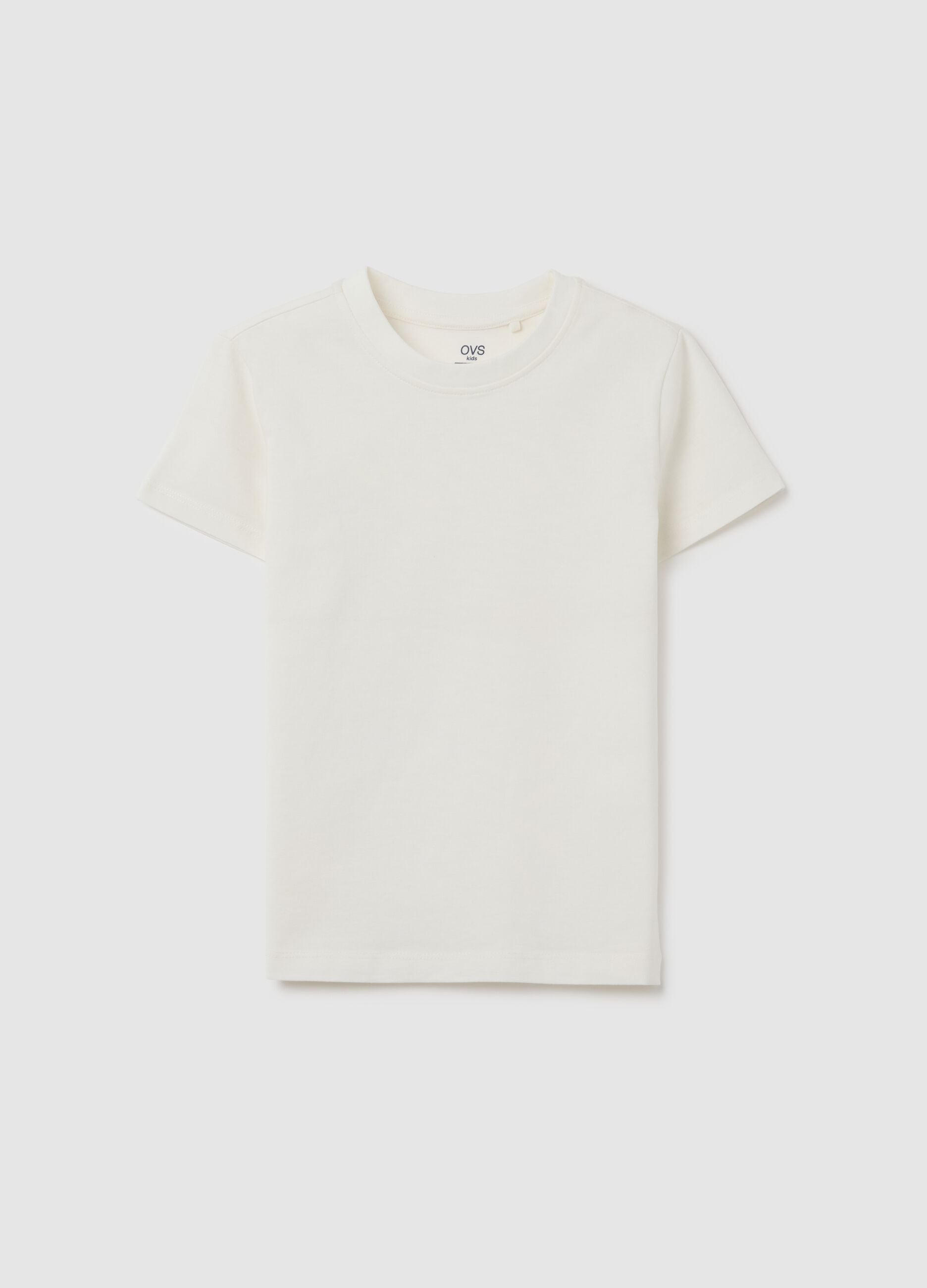 Girls&rsquo; white fitted T-shirt in stretch cotton