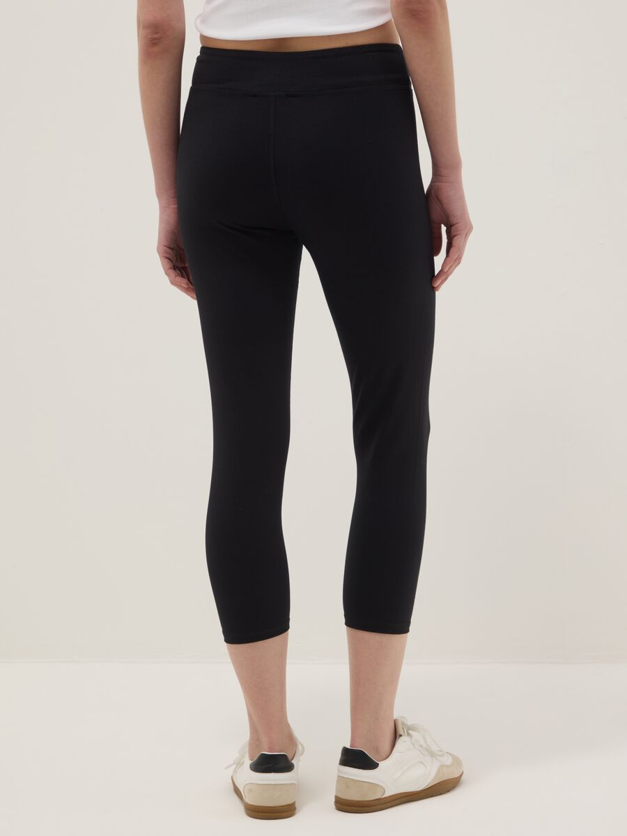 Black stretch cotton skinny-fit leggings_2