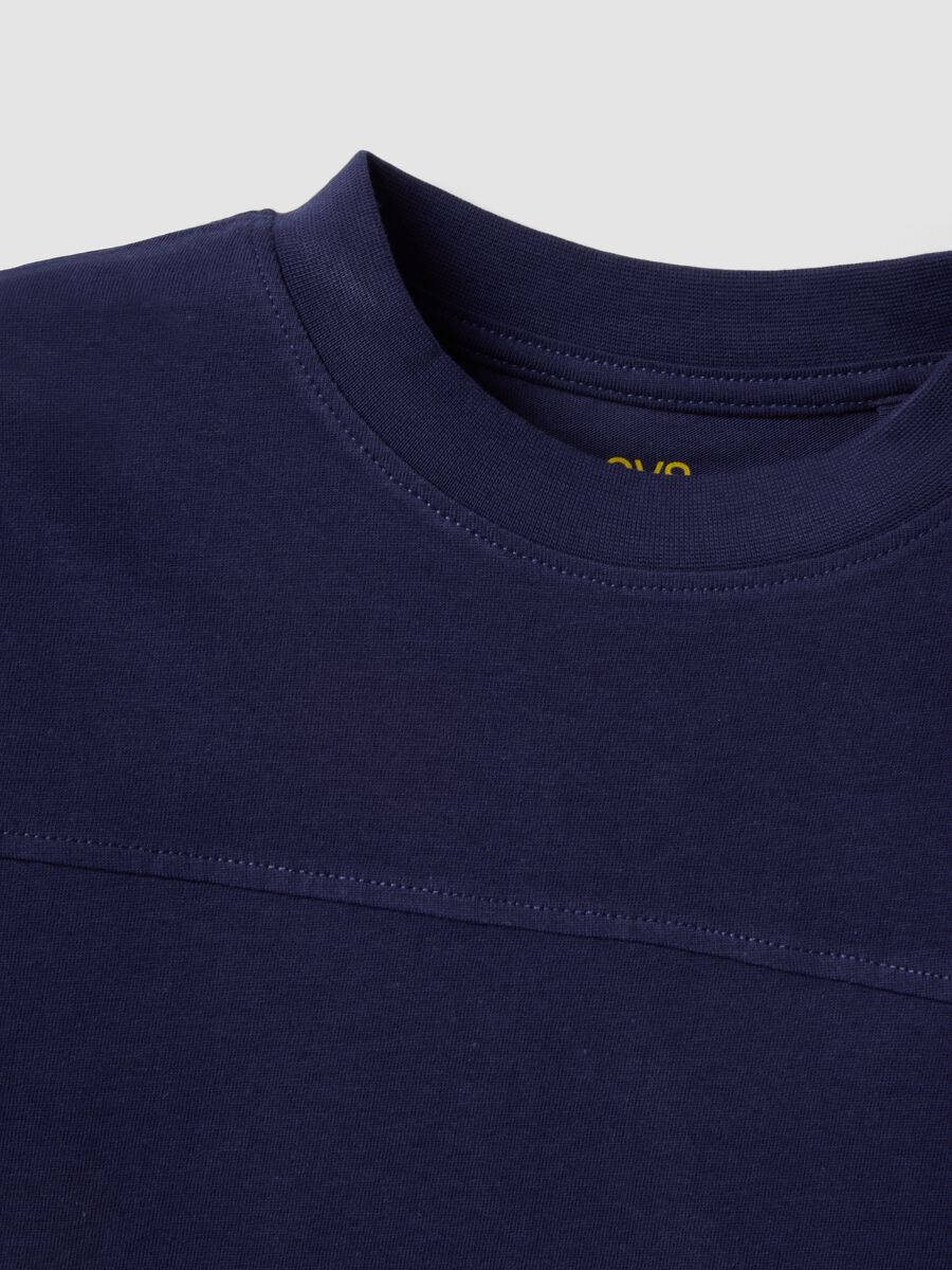 T-shirt blu in puro cotone da bambino oversize fit_3
