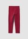 Red slim-fit organic stretch cotton treggings for girls_1