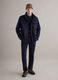 Blue cotton parka jacket regular fit with pockets and zip_1