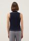 Sleeveless blue viscose blend slim fit polo with buttons_2