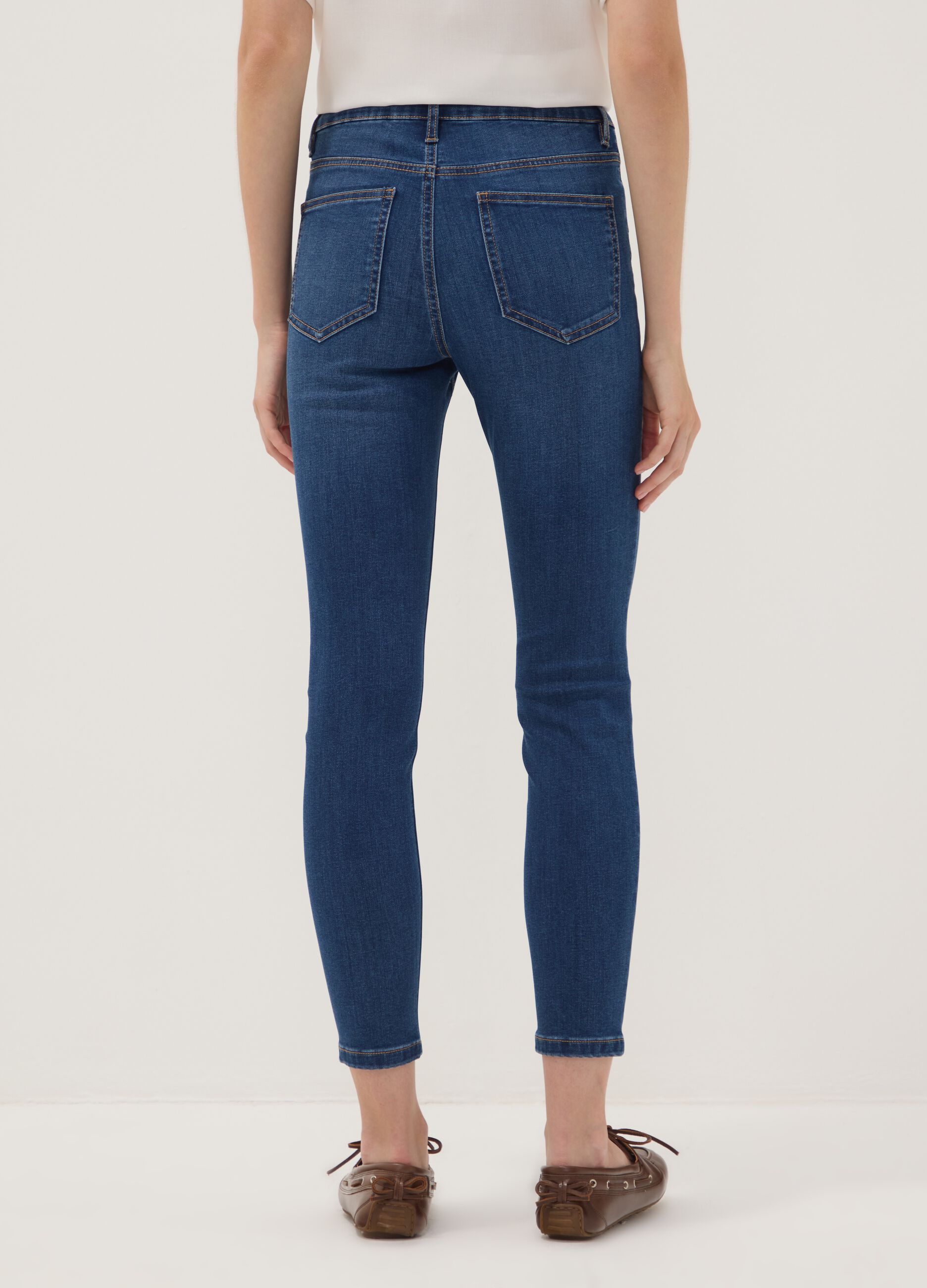 Blue skinny-fit stretch cotton-viscose jeans