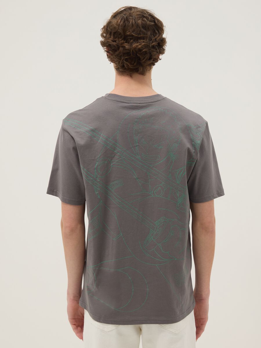 Grey One Piece print T-shirt in pure cotton, relaxed fit_2