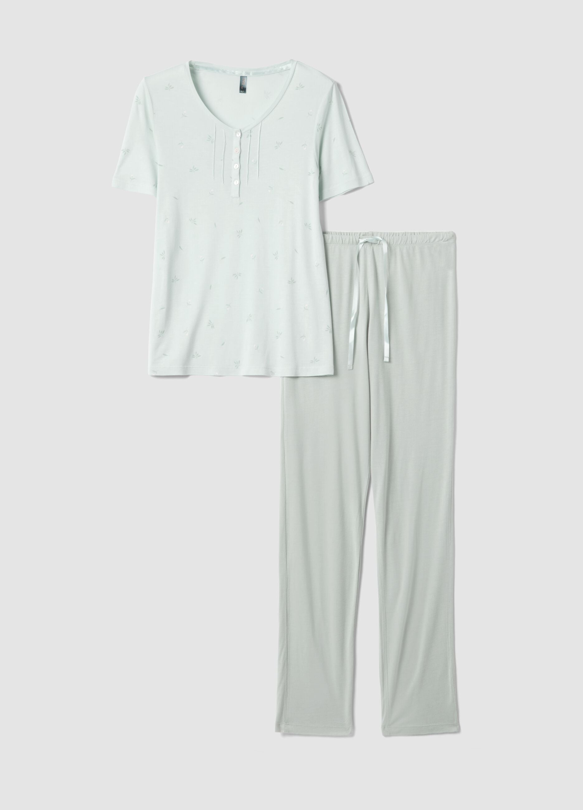 Blue pure viscose pyjamas regular fit