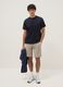 Beige regular-fit stretch-fabric jogger bermuda shorts_0