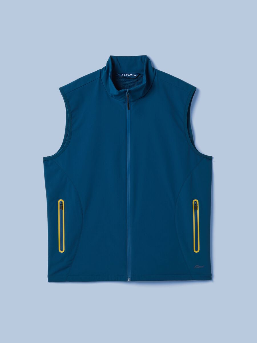 ALTAVIA SAILING blue windproof gilet in stretch fabric with zip_0