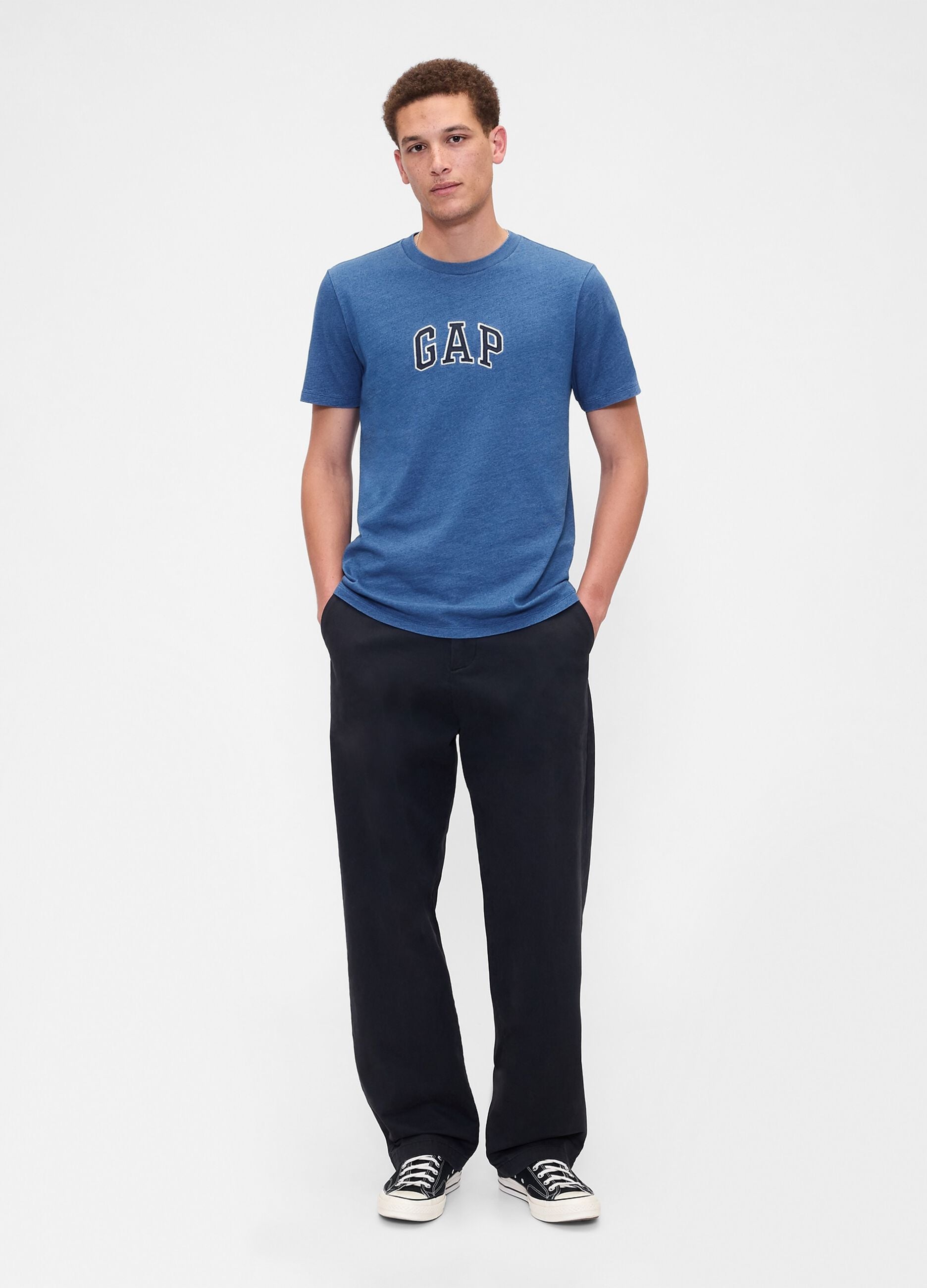 Blue Short Sleeve Cotton T-shirt