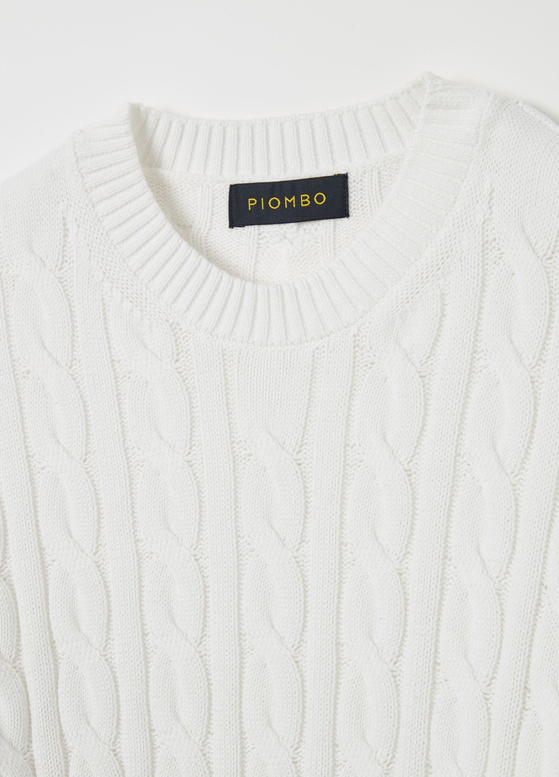 Pullover with cable-knit design