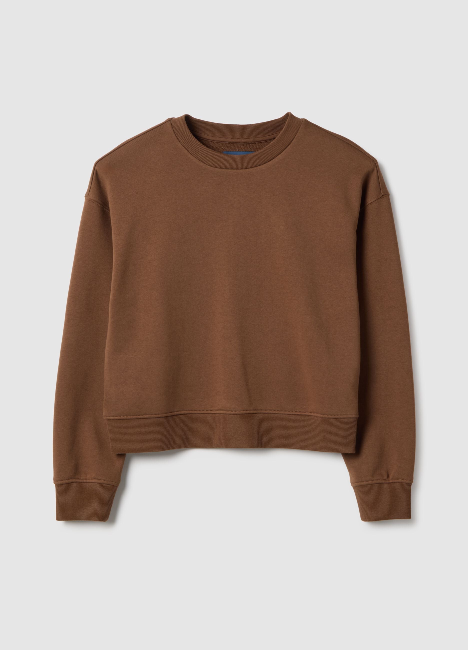 Light grey melange crew neck sweatshirt