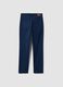 Blue regular-fit stretch cotton twill trousers_1