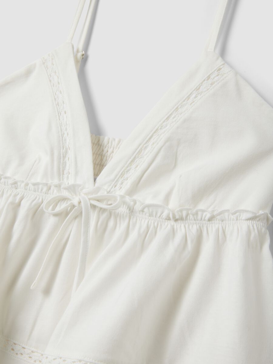 Top bianco in puro cotone con spalline sottili_5