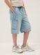 Boys' light blue baggy denim shorts in cotton blend, regular fit_2