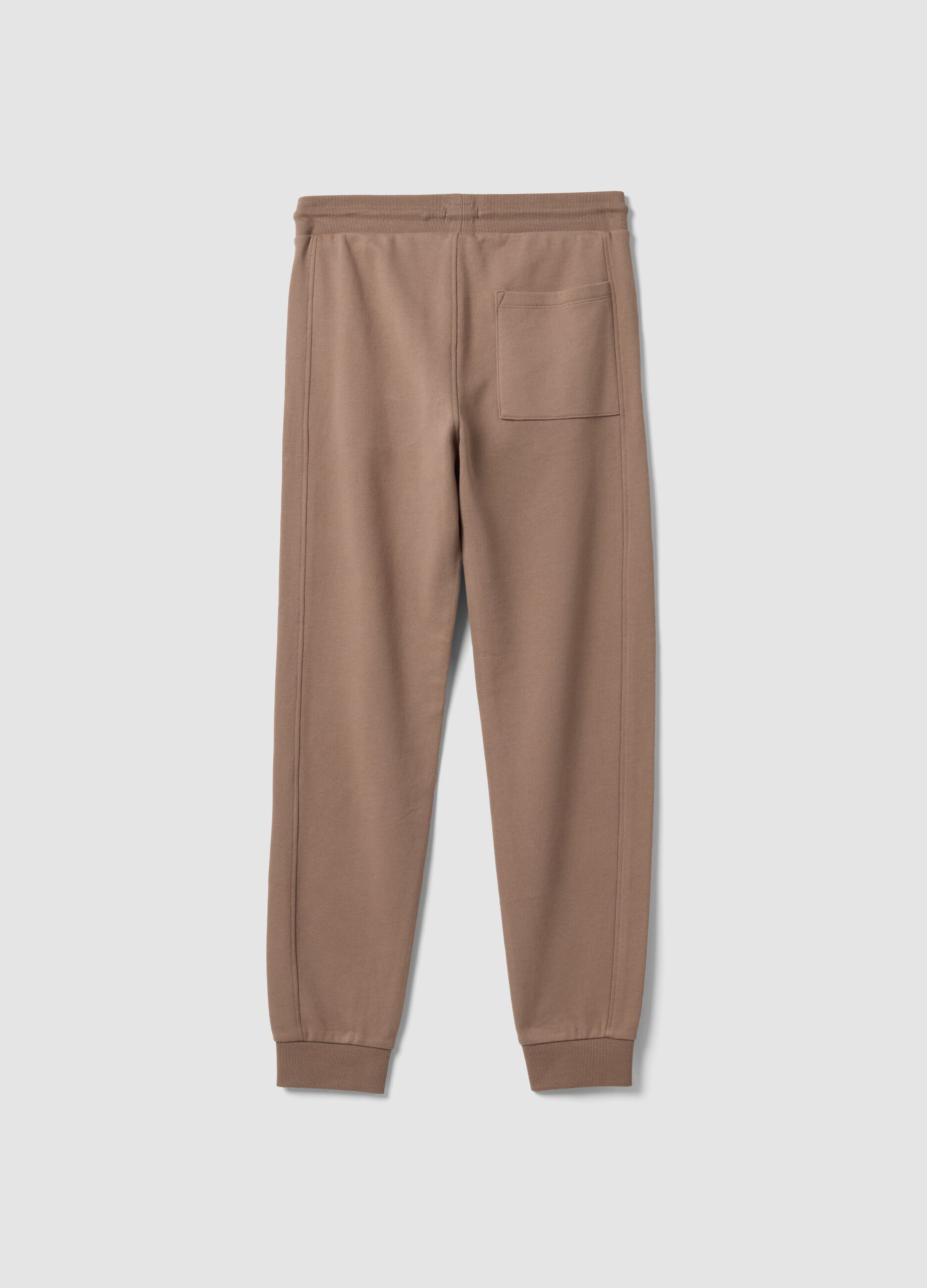 Beige organic cotton jogger trousers