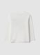 T-shirt bianca in puro cotone a girocollo con stampa skater per bambino_1