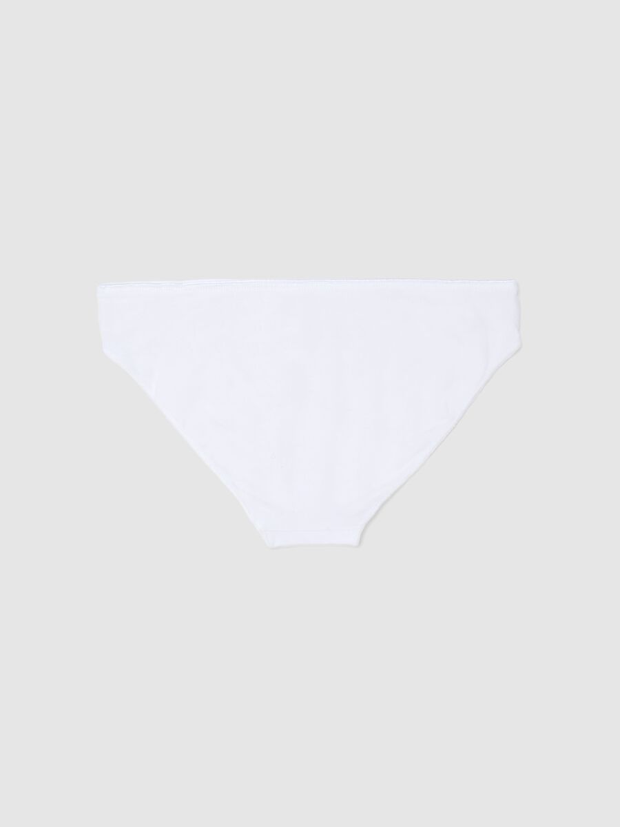 White Stretch Cotton Briefs Regular Fit for Girls_1