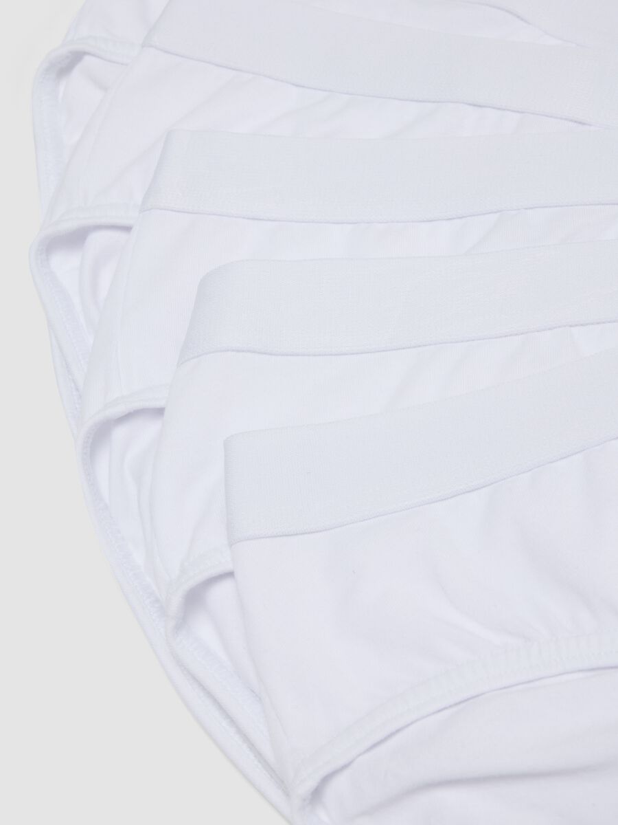 Pack of five white briefs in stretch organic cotton_5