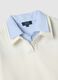 White cotton blend regular fit sweater with contrast collar_5
