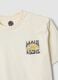 White pure cotton short-sleeve T-shirt, relaxed fit, with print_5