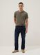 Green pure cotton t-shirt with seraph neckline, regular fit_2