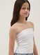 Girls&rsquo; white fitted bandeau top in stretch cotton_0