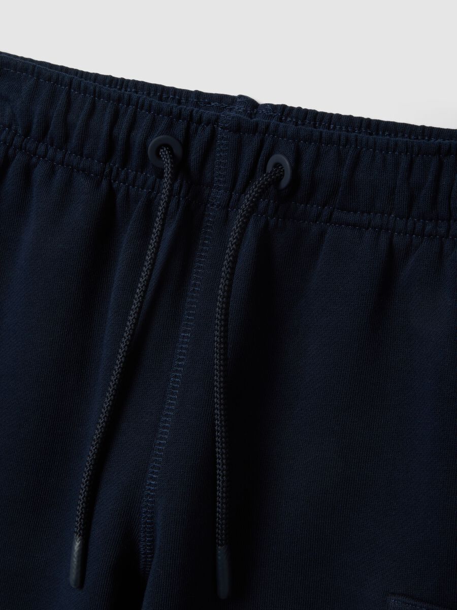 Boys&rsquo; blue 100% cotton regular-fit shorts with elasticated waistband_3