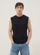 Black crew-neck vest in pure cotton, relaxed fit_2