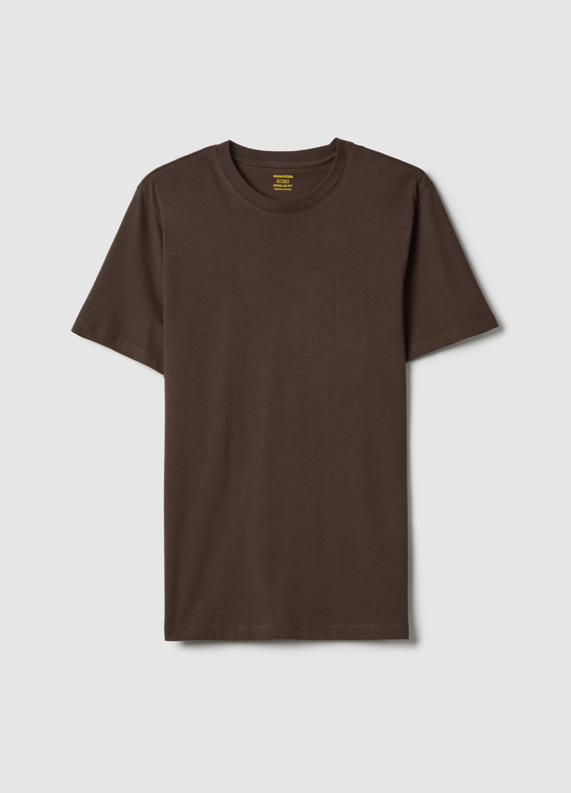Brown pure cotton regular fit T-shirt