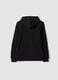 Black organic cotton hooded sweatshirt, regular fit, for boys_1