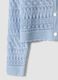 Blue fitted pure cotton knitted cardigan for baby girl_3
