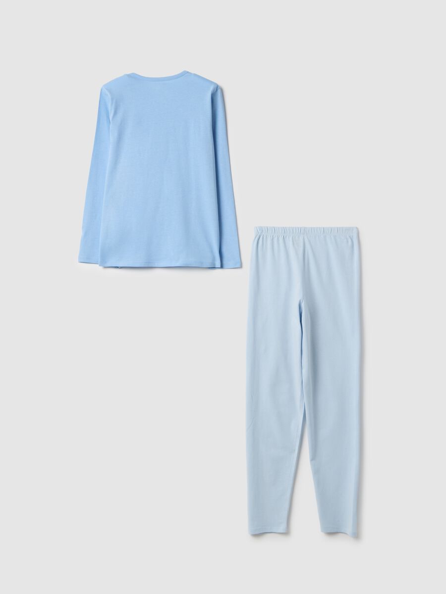 Sky blue regular fit organic cotton pyjamas for girls_1
