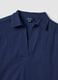 Blue pure cotton V-neck top_5