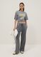 Grey wide leg pure cotton jogger trousers_0