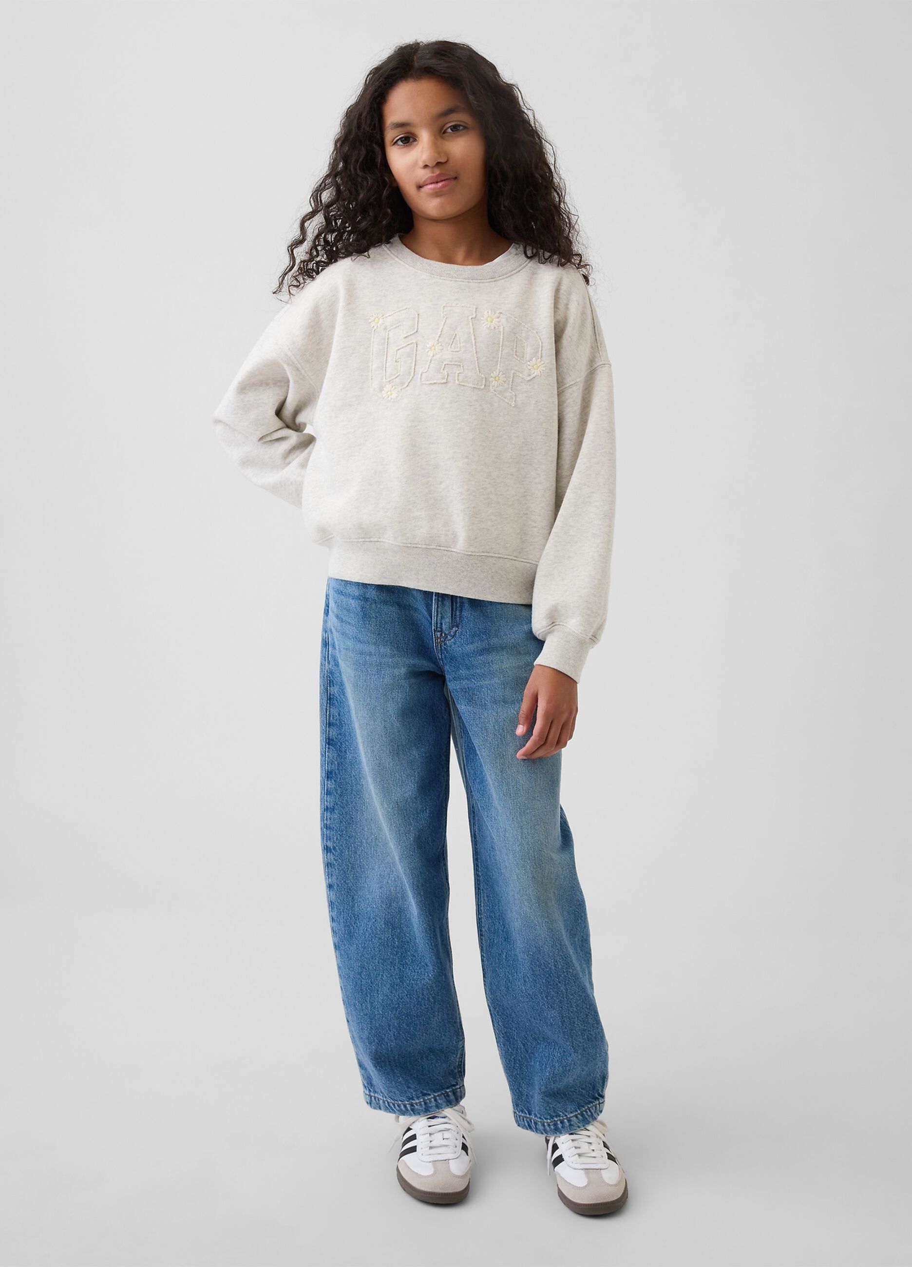 Cotton-blend crew-neck sweatshirt