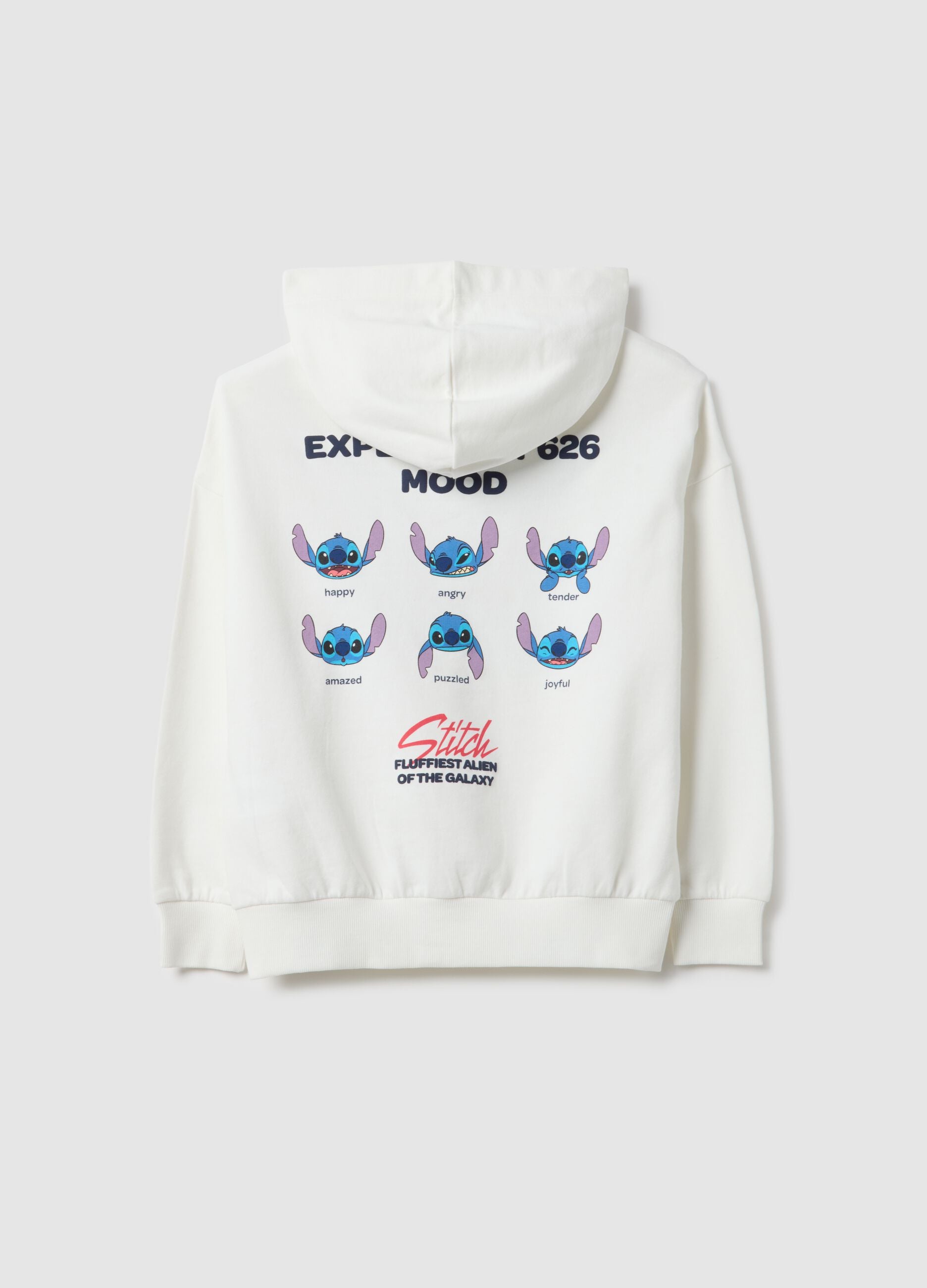 Girls' white hoodie in pure cotton, regular fit